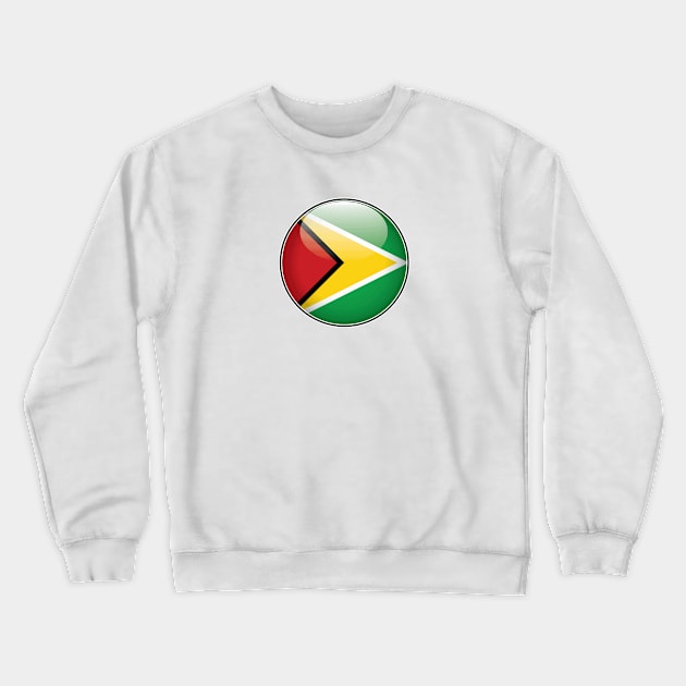 Guyana National Flag Glossy Button Crewneck Sweatshirt by IslandConcepts